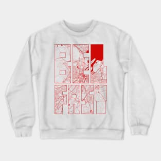 Belfast, Northern Ireland City Map Typography - Oriental Crewneck Sweatshirt